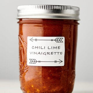 chili lime vinaigrette in mason jar