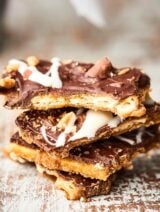 Add this Christmas Crack (aka Easy Saltine Toffee Candy) to your holiday baking list! Only 6 ingredients necessary to make the most addicting holiday treat yet! It's the perfect combo of sweet/salty/crunchy! showmetheyummy.com #christmas #candy #christmascrack #saltinetoffee