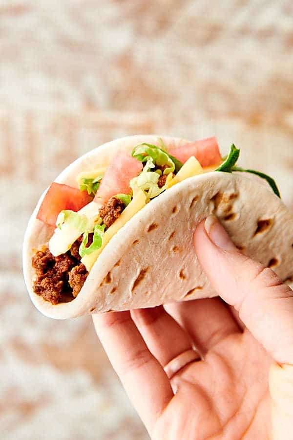 Ground Beef Taco in Hand