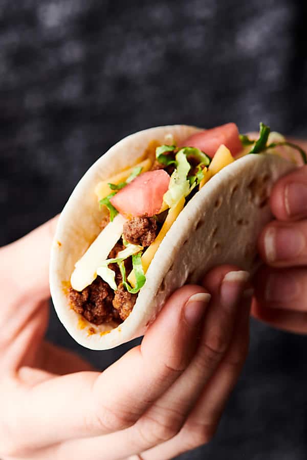 Ground Beef Taco Recipe in Hand