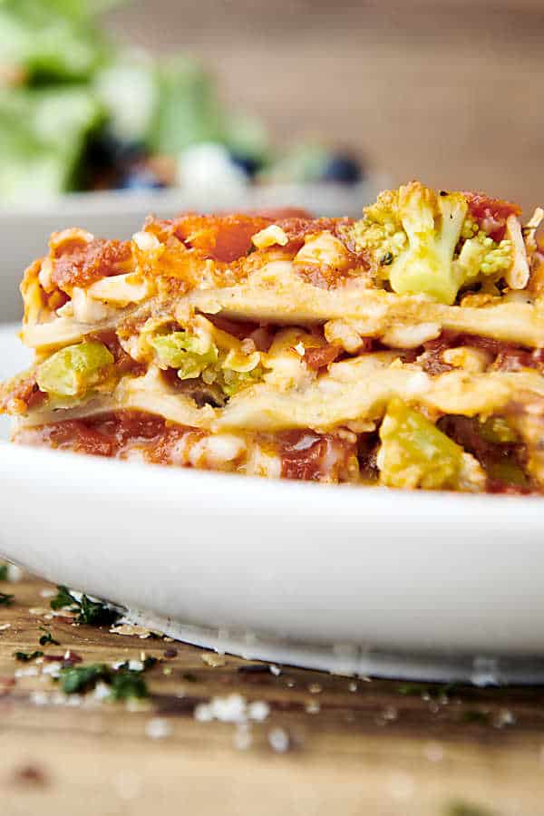 vegan lasagna on a plate